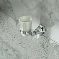 Vaso Porta Cepillo de Dientes en Estilo Art Deco - Cromado - Earlham