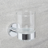 Vaso Porta Cepillo de Dientes en Vidrio Transparente con Soporte Mural