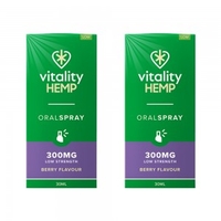Hemp Oral Spray - Ba er Smag - 30ml Spray - 300mg/600mg/1200mg Styrke - 2 Pak