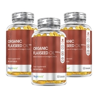 Hørfrøolie Kapsler - Naturligt Kosttilskud med Hørfrø og Omega-olie - 270 Kapsler - 3 Pakker