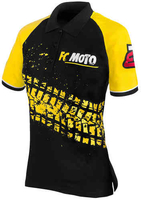 FC-Moto Corp Camisa de Polo de las señoras Negro Amarillo M