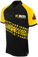 FC-Moto Corp Camisa de polo Negro Amarillo M