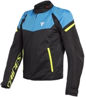 Dainese Bora Air Tex Motorcykel tekstil jakke,  sort-blå-gul,  størrelse 50