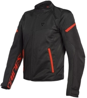 Dainese Bora Air Tex Motorcykel tekstil jakke,  sort-rød,  størrelse 58