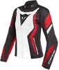 Dainese Edge Tex Damer motorcykel tekstil jakke Sort Hvid Rød 44