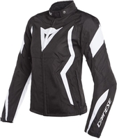 Dainese Edge Tex Damer motorcykel tekstil jakke,  sort-hvid,  størrelse 52 til Kvinder