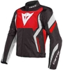Dainese Edge Tex Motorcykel tekstil jakke Sort Hvid Rød 54