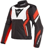 Dainese Edge Tex Motorcykel tekstil jakke,  sort-hvid-rød,  størrelse 56