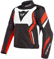 Dainese Edge Tex Motorcykel tekstil jakke,  sort-hvid-rød,  størrelse 56