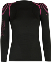 Lenz 3.0 Longsleeve Round Neck Ladies Shirt Dame skjorte,  sort-pink,  størrelse M til Kvinder