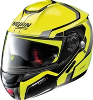 Nolan N90-2 Meridianus N-Com Hjelm Sort Gul Sølv L