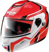 Nolan N90-2 Meridianus N-Com Hjelm Sort Hvid Rød XL