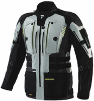 Rebelhorn Patrol Motorcykel tekstiljakke,  sort-grå-gul,  størrelse 5XL