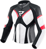 Rebelhorn Rebel Damer Motorcykel læderjakke,  sort-hvid-rød,  størrelse 32 til Kvinder